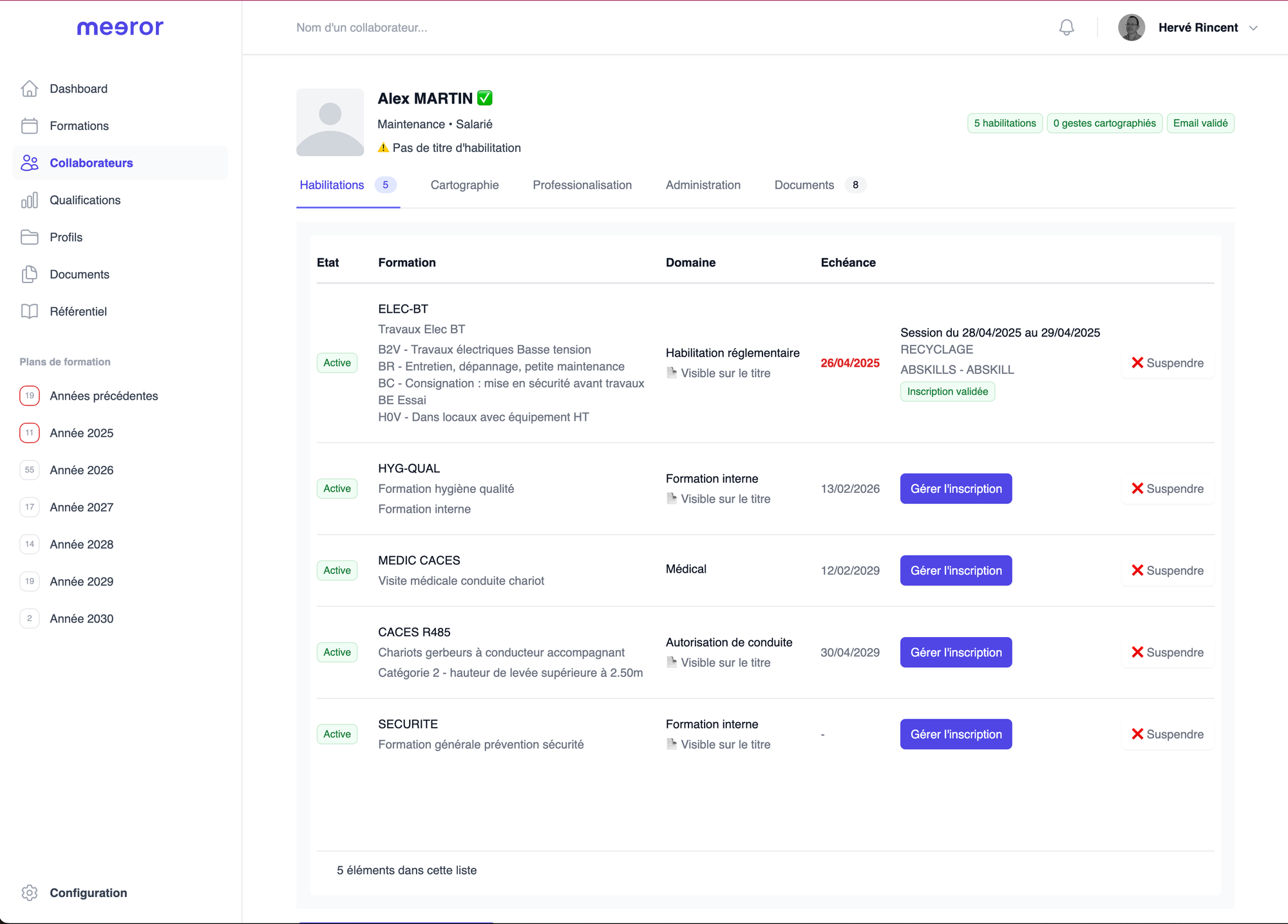 Meeror : un SaaS pour la gestion des habilitations et des formations